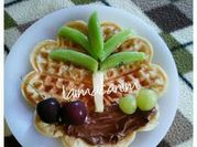 A picture of waffle breakfast