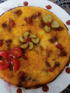 عکسی از دستور ته چین گوشت چرخ کرده و بادمجون