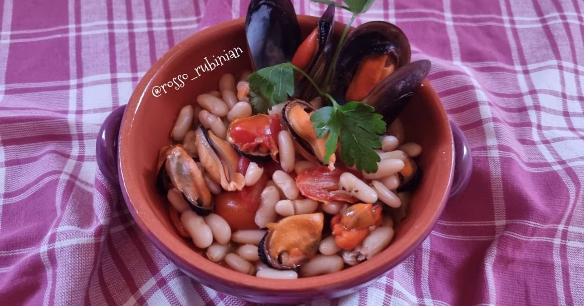 Ricetta Zuppa di cannellini e cozze di rosso rubinian Cookpad