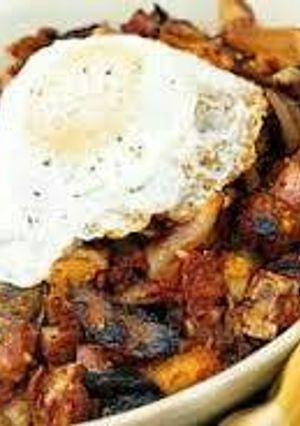 A picture of Delia's Corned Beef Hash .
