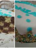 Tarta de ajedrez o damero (limón y chocolate)