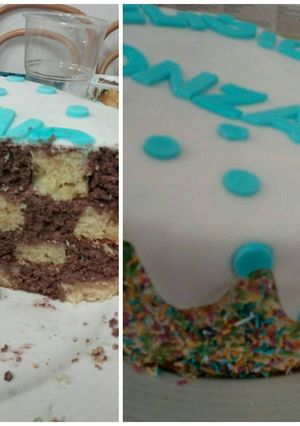 Una foto de Tarta de ajedrez o damero (limón y chocolate)