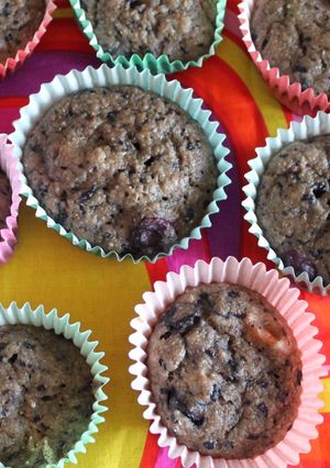 Una foto de Muffins de arándanos y mango