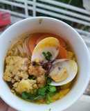 Mì somen nghêu chả tôm