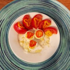 A picture of Egg and tomato salad.