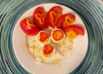 Unique Cuisine Egg and tomato salad Savory Delicious