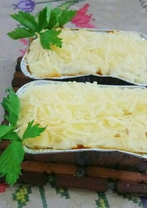 Foto resep Makaroni krim panggang saos spaghetti