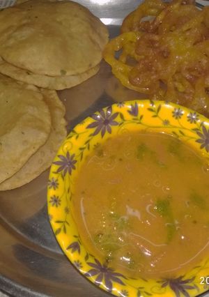 मूंग दाल की पूड़ी टमाटर की खट्टी मीठी चटनी(Moongdal ki puri tamatar ki khatti meethi chutney recipe रेसिपी मुख्य फोटो