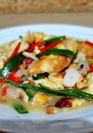 Foto resep Telur dadar kuah santan