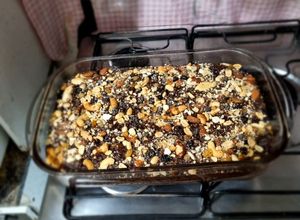 Foto de Brownie de banana,aveia,chocolate e castanhas