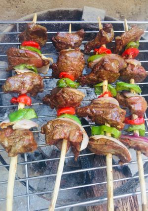 A picture of Liver kebab.