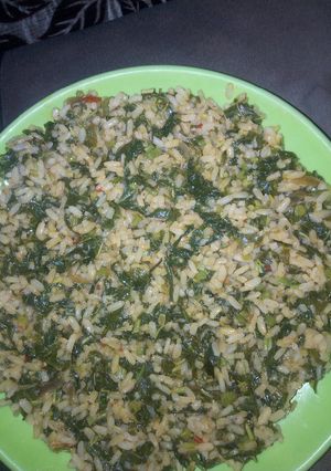 A picture of Spinach jollop rice.