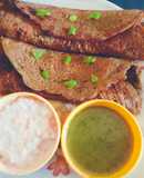 Healthy delicious green moong dal and rice flour Chilla