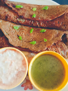 A picture of Healthy delicious green moong dal and rice flour Chilla.