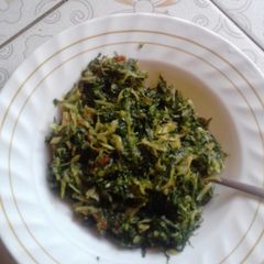 A picture of Fried kales with cabbage.