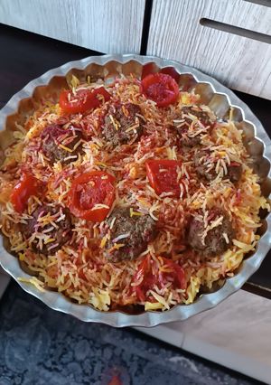 عکسی از دستور سماق پلو دودی