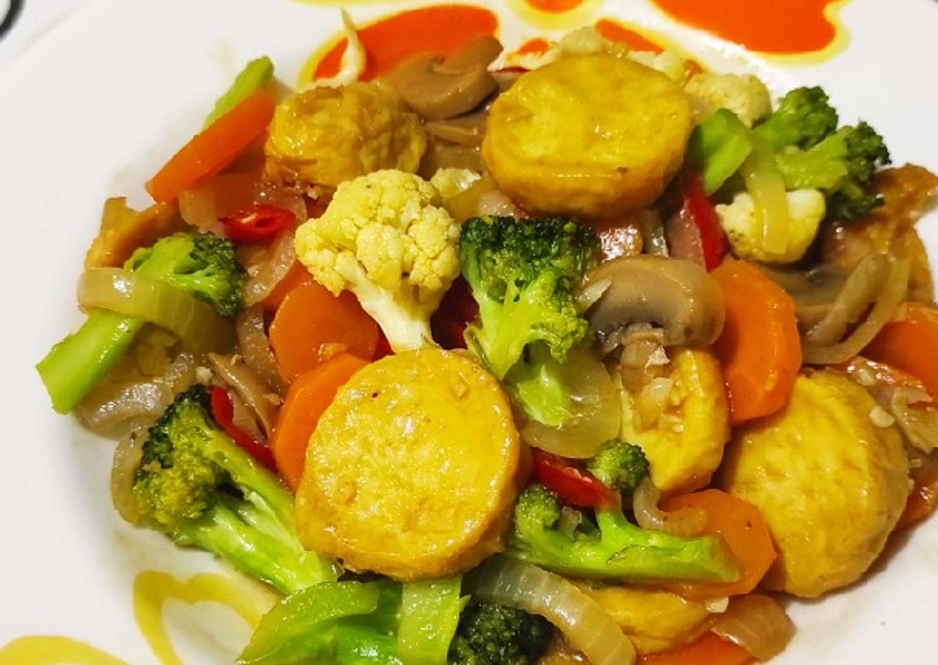 Capcay Tofu (Tahu Telur)