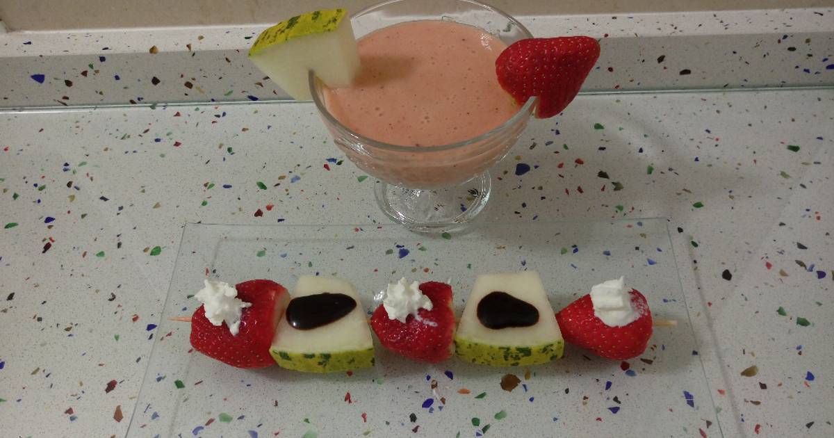 Smoothie de fresas y melón Receta de Mari J. Cookpad