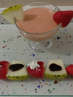 Una foto de Smoothie de fresas y melón