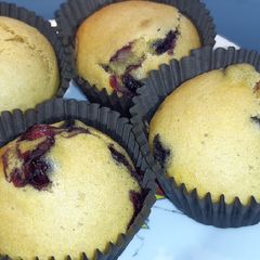 A picture of Vegan blueberry muffins.
