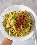 Mì Ý sốt Pesto chay