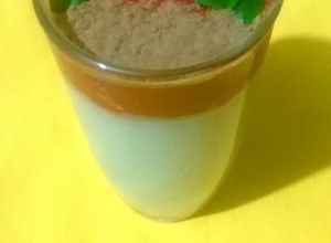 Una foto de Panna cotta de coco y coulis de frambuesa