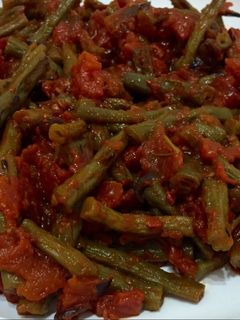 Una foto de Judías verdes con tomate 