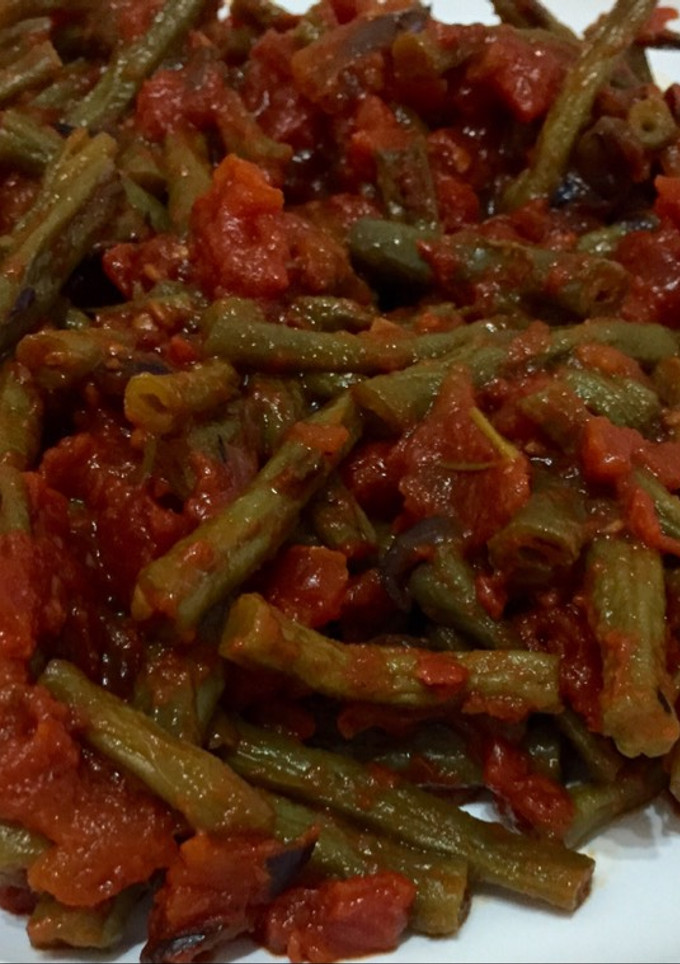 Una foto de Judías verdes con tomate 