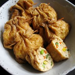 A picture of Tofu & Vegetable Stuffed Abura-age (Thin Fried Tofu).