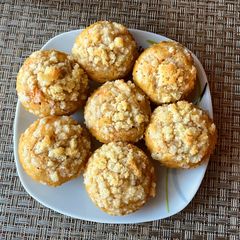 A picture of Mascarpone filled carrot cake muffins/cupcakes.