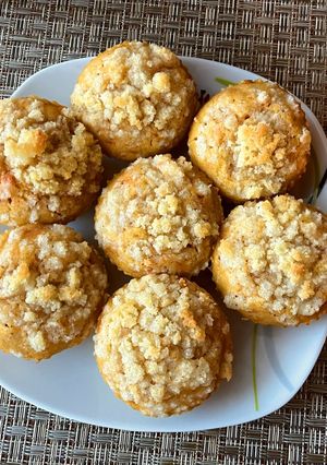 A picture of Mascarpone filled carrot cake muffins/cupcakes.