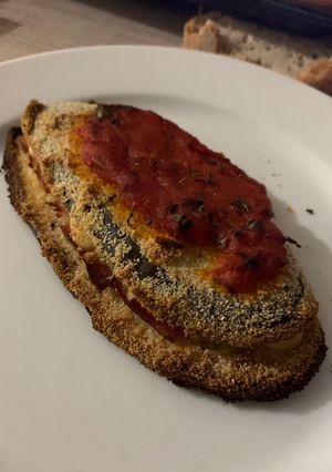 Una foto de Milanesa de berenjena