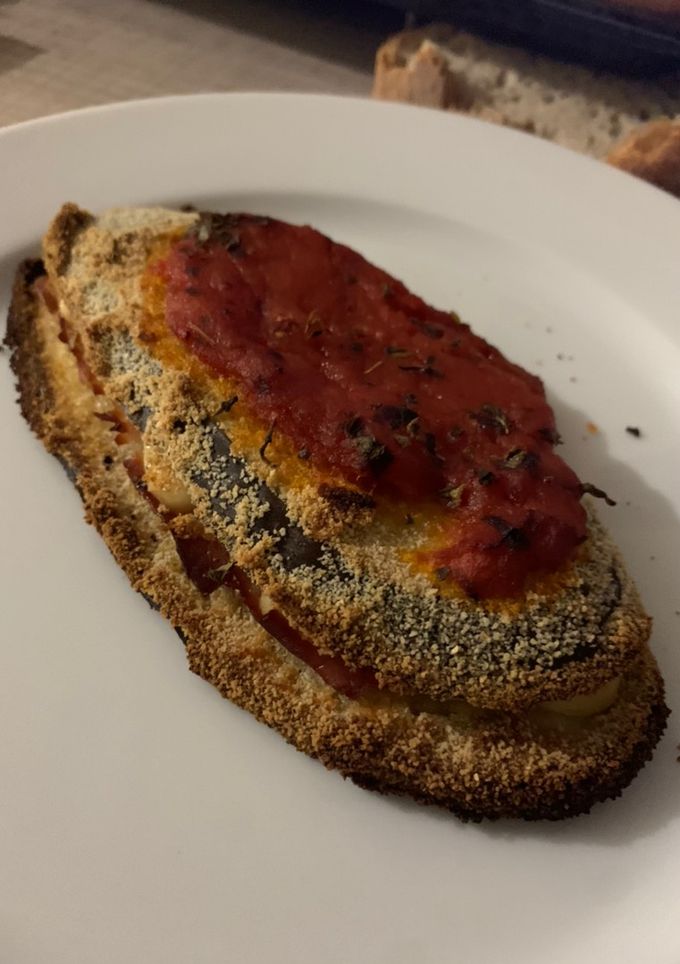 Una foto de Milanesa de berenjena