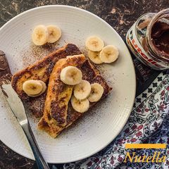 A picture of Nutella Cinnamon French Toast Sticks with Banana.