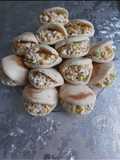 Stuffed Batbout with Chicken and White Sauce