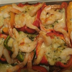 A picture of Savory Seafood Stuffed Peppers.