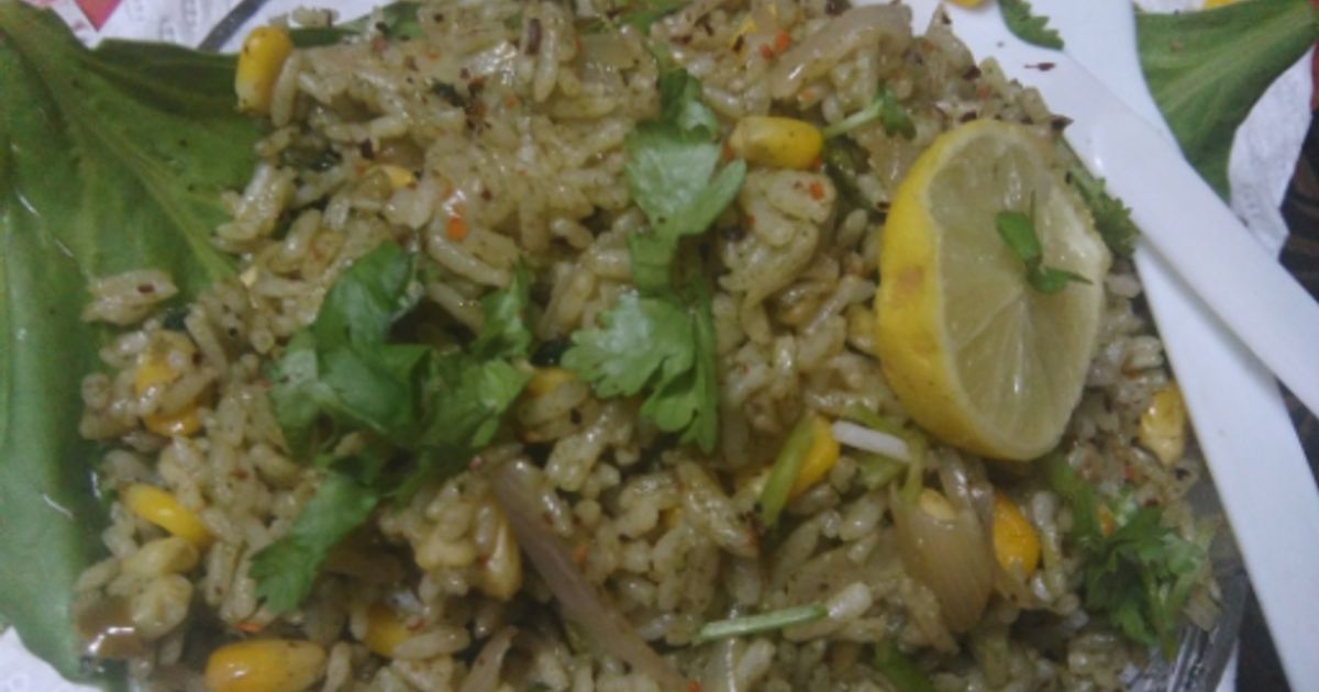 पालक स्वीट कॉर्न राइस (Palak Sweet Corn Rice Recipe In Hindi) रेसिपी ...