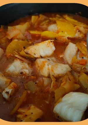 A picture of Cod Bouillabaisse.