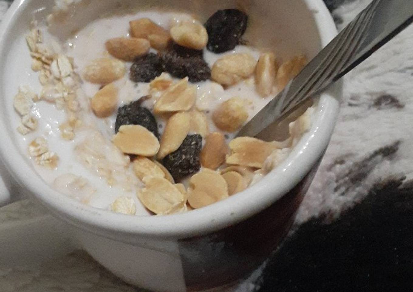 Postre saludable con frutos secos