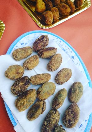 Foto principal de Croquetas caseras de berenjena y champiñones con soja texturizada