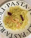 Fettuccine con camarones