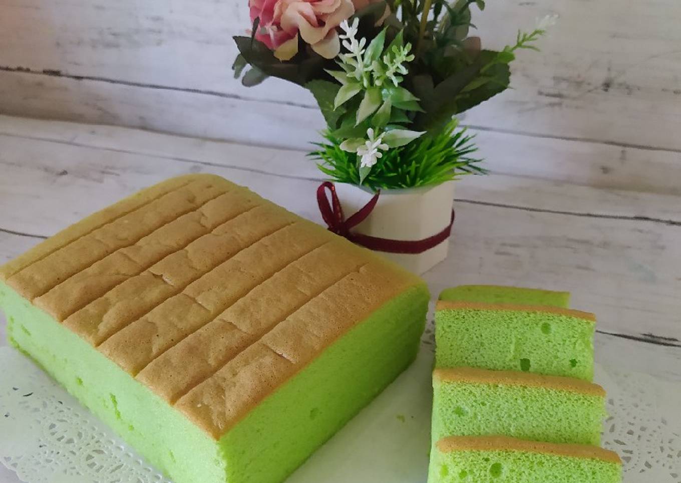 Ogura Pandan Cake by Tintin Rayner