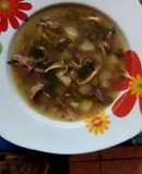 Mollejas en caldo de papa