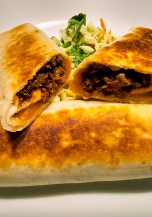 A picture of Beef 'n Cheddar burritos.