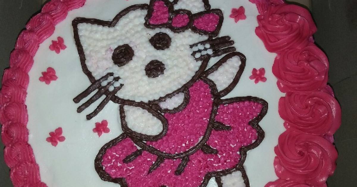 Resep Tart Ultah Hello Kitty Simple Oleh Dapur Mama Cellin Cookpad