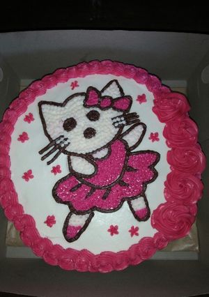 Foto resep Tart ultah hello kitty simple