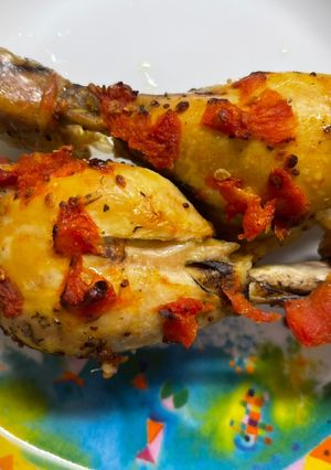 Una foto de Muslos de pollo al horno