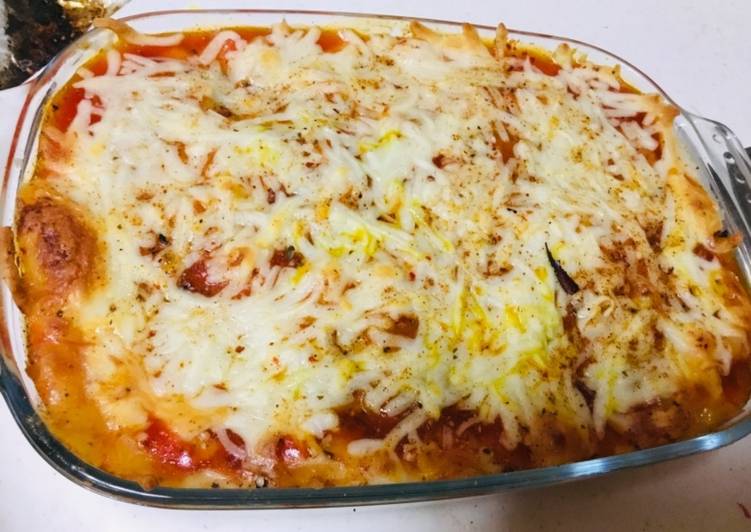 Baked Cheese Pasta with Soya chunks