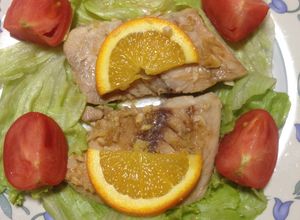 Una foto de Filetes de pescado com miso y naranja!!