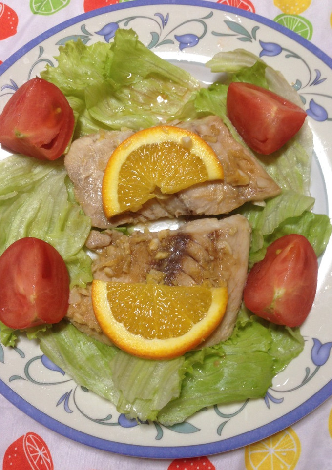 Una foto de Filetes de pescado com miso y naranja!!